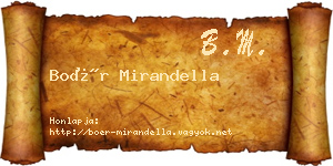 Boér Mirandella névjegykártya